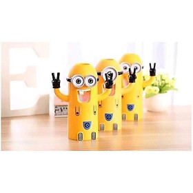 Bộ dụng cụ lấy kem đánh răng tự động kèm giá đỡ bàn chải hình MINION cho bé yêu