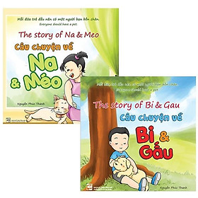 Combo 2 cuốn truyện tranh song ngữ: câu chuyện bi & gấu và na & méo