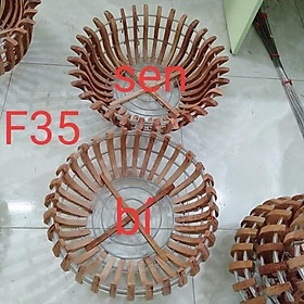 Mua Chậu Gỗ Nhãn Trồng Lan ( Sen - Bí)  35cmTẶNG móc treo và lưới lót chậu