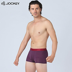 Quần Lót Nam Jockey Dáng Trunk Họa Tiết Thun Lạnh Kháng Khuẩn Đỏ In - J1163