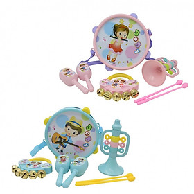 Bộ dụng cụ âm nhạc nhiều món cho bé Toyshouse tặng xe trượt đà cho bé VBCare-123-6 (ngẫu nhiên)