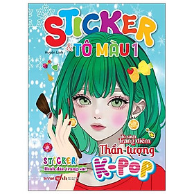 Sách - Tủ Sách Trang Điểm Thần Tượng K-Pop - Sticker Và Tô Màu - Tập 1