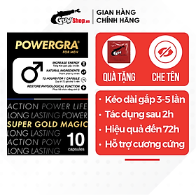 Viên uống tăng cường sinh lý nam giới Powergra Super Gold Magic - Hộp 10