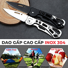 Dao Gấp Cao Cấp Inox 304 - Dao Gấp Gọn Đa Năng Gài Lưng Quần