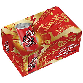 Thùng 24 Lon Nước Giải Khát Sting Đỏ (Dâu) Sleek 330ml