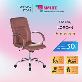 Ghế xoay văn phòng lưng cao bọc da SMLIFE Lorcan