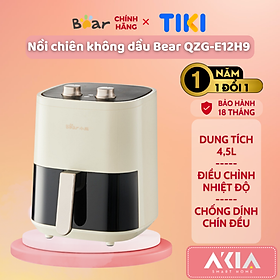 Nồi chiên không dầu Bear QZG-E12H9 - Dung tích 4,5L , Điều chỉnh nhiệt độ, Hẹn giờ, Công suất 1500W - Hàng chính hãng, Bản quốc tế