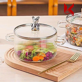 Mua Nồi thủy tinh nắp gấu 16 5cm dung tích 1 7L dùng bếp gas  bếp điện  bếp hồng ngoại