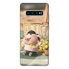 Ốp lưng điện thoại Samsung S10 Plus hình Heo Con Tham Ăn