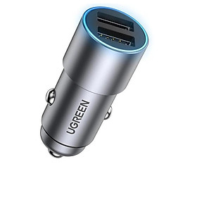 Mua Củ sạc xe hơi 2 cổng USB-A Ugreen 50592 24W 4.8A Màu Xám CD130 Hàng chính hãng