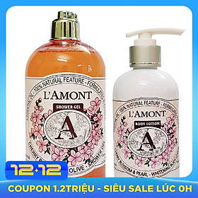 Combo Chăm Sóc Da Sữa Tắm (500ml) Và Sữa Dưỡng Thể (250ml) L'amont En Provence Cherry Blossom