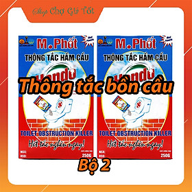 Mua Combo 2 gói Bột thông tắc bồn cầu bể phốt xuất khẩu Hando 250Gr