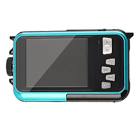 Underwater Camera Dual Screens HD 2.7K 48MP Digital Waterproof Anti-shake Outdoor Video Recorder Camera for Snorkeling Camping Color: Blue