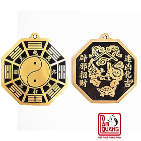 Mua Gương bát quái phẳng âm dương thái cực - ngũ hoàng thái cực hóa giải sát khí - bằng đồng nguyên chất - TÔ TÂM QUANG