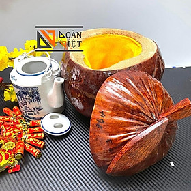 Mua Bình Ủ ẤM trà  VỎ Ủ GIỮ ẤM TRÀ bằng TRÁI DỪA tặng kèm ẤM TRÀ SỨ TRUYỀN THỐNG - Hàng THỦ CÔNG MỸ NGHỆ