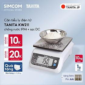 Mua Cân tiểu ly điện tử nhà bếp chống nước IP67 TANITA KW211 Chính hãng nhật bản (10kg-0.5g)có trừ bì bền đẹp chính xác sử dụng làm bánh cân tổ yến cân hải sản và y học tặng kèm pin