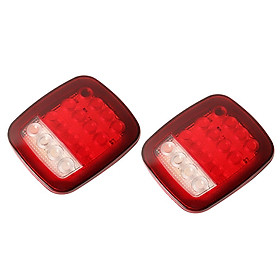 2 Pieces 16LED Brake Stop Tail Light White+Red for Jeep Wrangler JK TJ YJ