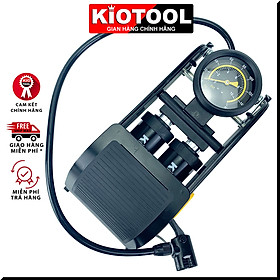 Bơm xe máy đạp chân Kiotool KP02 Bassic loại 2 xi lanh - Đồ bơm xe máy xe đạp ô tô nhỏ gọn áp lực lớn 8 bar có thể  đút cốp xe máy