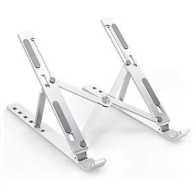 Giá đỡ Aluminum hợp kim nhôm cho Macbook laptop 10 inch đên 15.6 inch hiệu HOTCASE giúp tản nhiệt thiết kế nhôm nguyên khối - Hàng nhập khẩu - Bạc