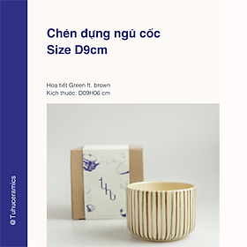 Mua CHÉN ĐỰNG NGŨ CỐC GỐM SỨ TU HÚ HOẠ TIẾT SỌC XANH - NÂU