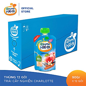 Thùng 12 Gói Trái cây nghiền Charlotte Fruto Nyanya 90g