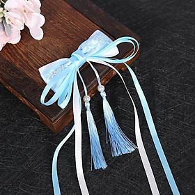 Cài kẹp tóc cổ trang nơ bướm thần kỳ nơ voan vải lụa 2 rua