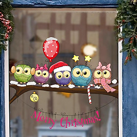 Mua Decal dán kính đàn chim đón noel siêu dễ thương