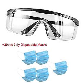 Windproof Cycling Goggles UV Protect Anti-Fog Over Glasses Lab Eyewear