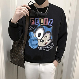 Áo nỉ sweater Hàn Quốc, Áo tay dài nam hình lớn phong cách Hàn Quốc in FELIX mã NZ360