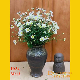 Mua Bình hoa men mộc dáng đùi dế gốm sứ Minh An Bát Tràng