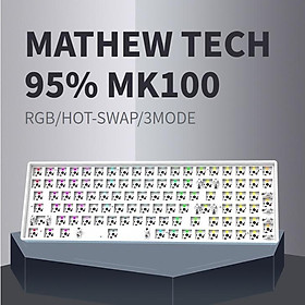 【Ready Stock】MK100 Mechanical Keyboard Kit RGB Light Bluetooth 2.4g/wired Three-mode Hot-swappable 100keys Layout 5000mAh