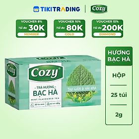Cozy Trà Cozy túi lọc Hương Bạc Hà 25 túi x 2g Hộp