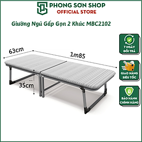 Mua Giường văn phòng gấp gọn  khung thép sơn tĩnh điện  đệm bọc ga êm ái  Giường xếp di động PeHouse chịu trọng lượng tới 300 cân  chân giường có bánh xe giúp di chuyển dễ dàng  có sẵn đệm  gấp gọn chỉ dày 20cm - MBC2102 Hàng Chính Hãng Phong Sơn Shop