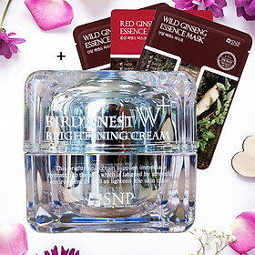Kem Dưỡng Trắng Lên Tone Giảm Sạm Nám Chống Lão Hóa Tinh Chất Tổ Yến SNP Bird's Nest W+ Brightening Cream + Tặng 3 mặt nạ nhân sâm ngẫu nhiên