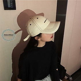 Mũ lưỡi trai nam nữ freesize thêu chữ cá tính có đường chỉ sọc mũ bóng chày phong cách phiên bản Hàn Quốc unisex - Smice House