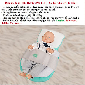 Đệm ngủ đúng tư thế Babylux- Có gối chống bẹp đầu cao su non