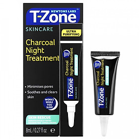Gel chống thâm sau mụn, giảm mụn đêm se khít lỗ chân lông T-Zone Skincare Charcoal Night Treatment 8ml