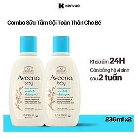 Bộ 2 Sữa tắm gội toàn thân Aveeno baby 236ml