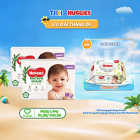 Combo 2 Tã/Bỉm quần Huggies Platinum NatureMade M58/L44/XL38/XXL26