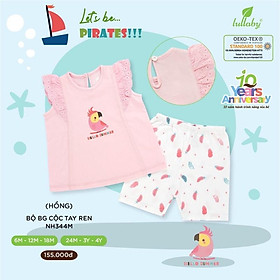 LULLABY - Bộ quần áo bé gái cộc tay ren NH344M