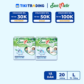 Combo 2 Tã Dán Người Lớn SunMate XA2 mới size L-10 miếng