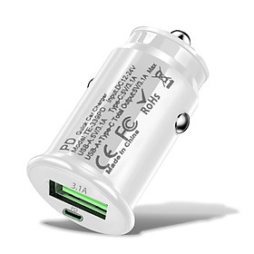 Bộ sạc xe USB cho iPhone 12 11 30W Quick Charge 3.0 Bộ sạc sạc nhanh cho Xiaomi Auto Type C QC PD 3.0 Điện thoại di động Charge
