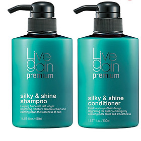Bộ Gội + Xả Giữ Màu Nước Hoa Livegain Premium Silky & Shine Hàn Quốc