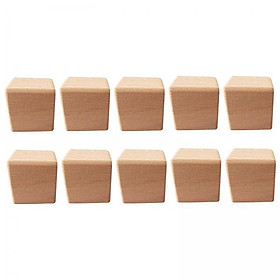 2x 10Pcs Unfinished Wooden S Blocks Craft Wood Square Crafts DIY Woodworking