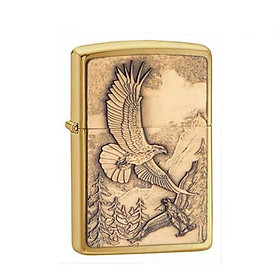 Bật Lửa Zippo Lighter Where Eagles Dare Emblem Brushed Brass Chính Hãng Usa