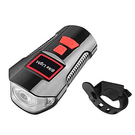 Đèn pha xe đạp có còi với 4 chế độ chiếu sáng, không thấm nước, có thể sạc bằng USB-Màu đỏ-Size Loại 3