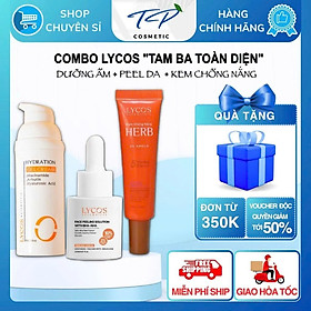 Combo TAM BA TOÀN DIỆN Lycos: Tinh Chất Peel Lycos – Gel Cấp Ẩm Lycos – Kem Chống Nắng LYCOS