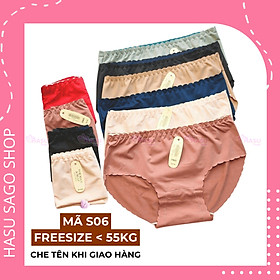 [Mã S06]  Quần lót nữ thun lạnh mềm mại viền lượn sóng freesize dưới 55kg (Giao màu ngẫu nhiên)