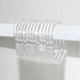 Shower Curtain Rings Clear Set of 36 Silicone Rubber