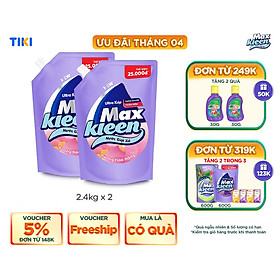 Combo 2 Túi Nước Giặt Xả Maxkleen Hương Hoa Nắng (2.4kg/túi)